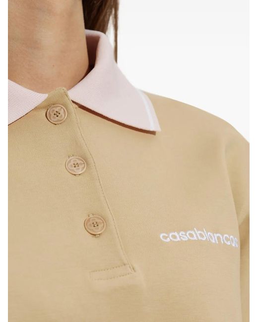 Casablanca White Logo-Embroidered Long-Sleeve Sweater