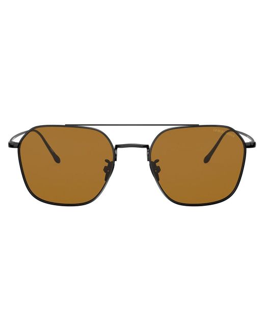 Giorgio Armani Black Aviator Framed Sunglasses for men