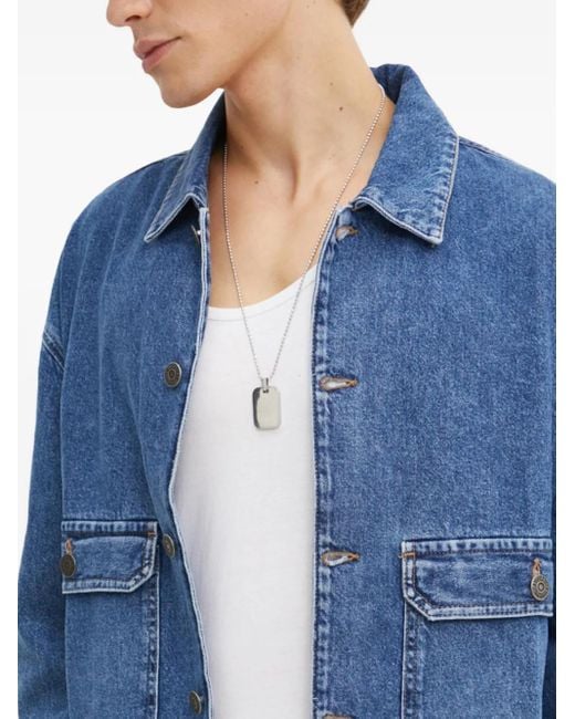 Desigual Blue Cotton Denim Jacket for men