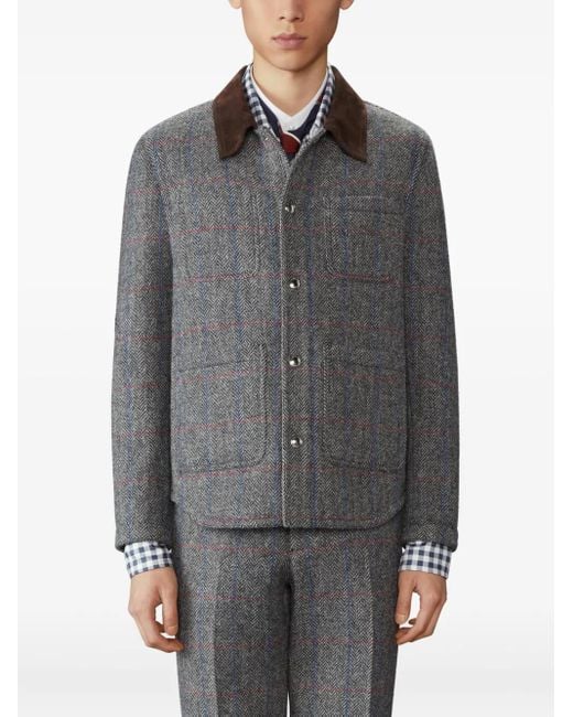 Thom Browne Gray Hunting Tweed Utility Jacket for men