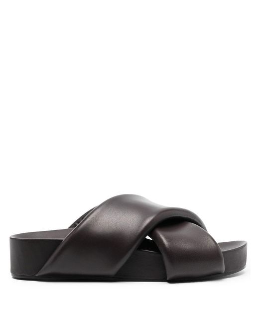 Jil Sander Crossover Strap Chunky Sandals in Gray | Lyst