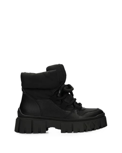 Mexx Black Quilted Lace-Up Boots