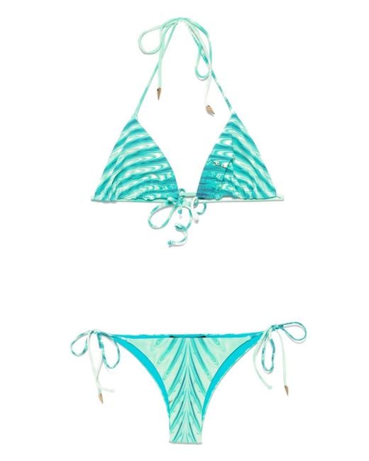 Roberto Cavalli Blue Printed Bikini
