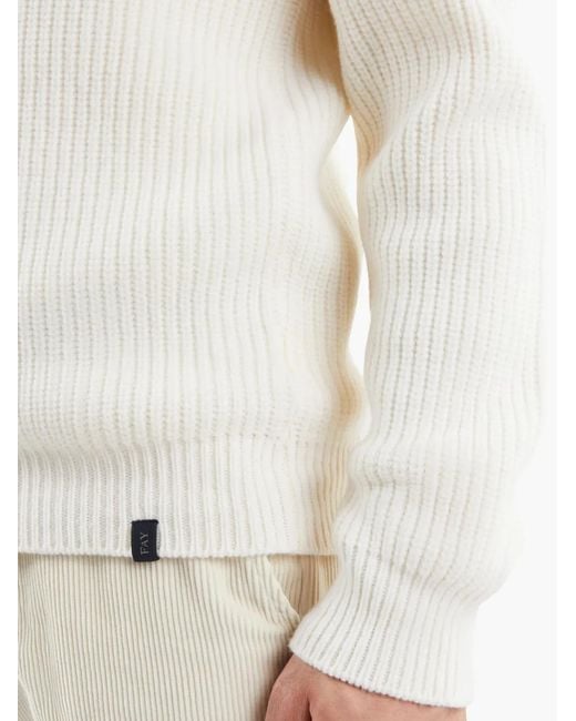 Fay White Virgin-Wool Jumper for men