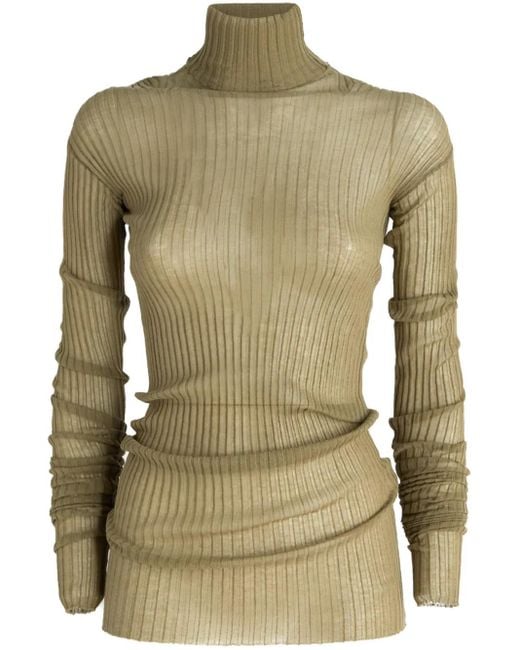 Quira Green High Neck Sweater