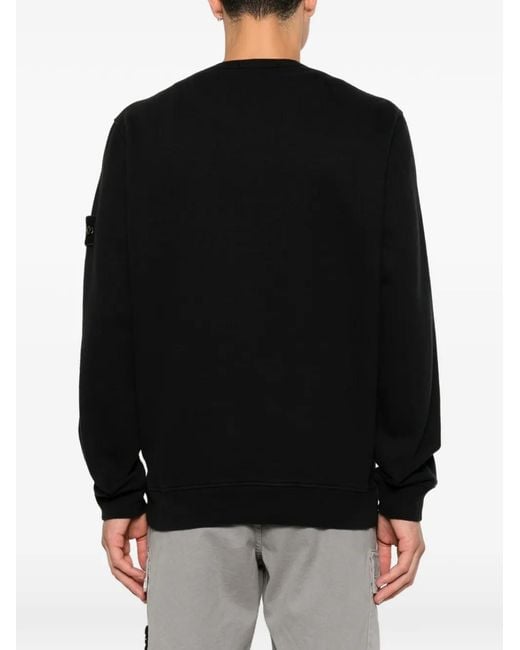 Stone Island Black Logo-Patch Sweatshirt for men