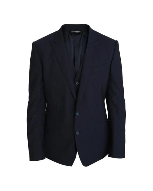 Dolce & Gabbana Blue Button-Up Blazer for men