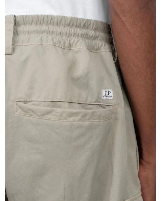C P Company Gray Logo-Lens Cargo Pants for men