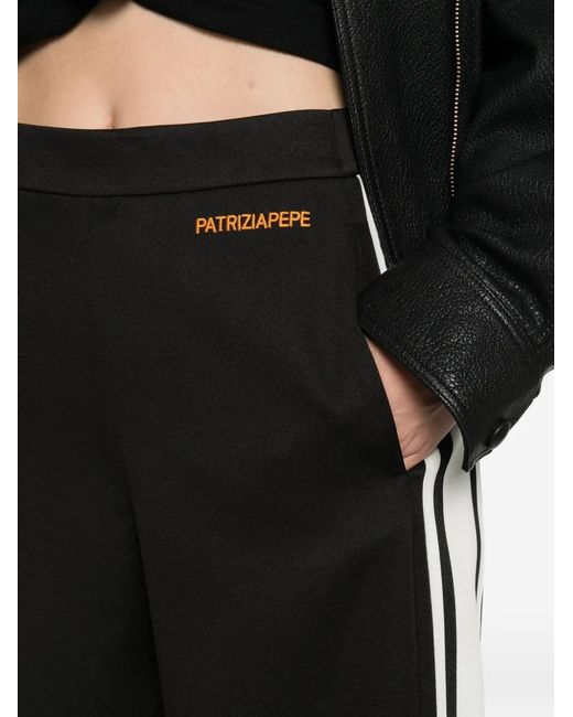 Patrizia Pepe Black Wide-Leg High-Waisted Trousers