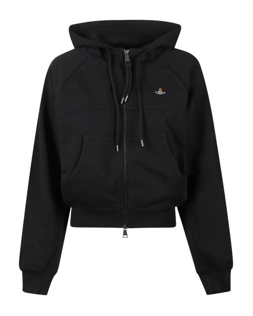 Vivienne Westwood Zip-Up Hoodie in Black | Lyst