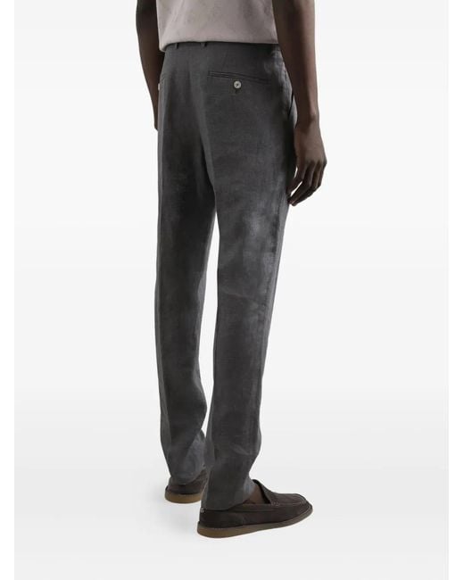 Dolce & Gabbana Gray Linen Trousers for men