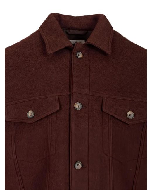 Al Duca D'aosta Red Button-Up Flap-Pocket Jacket for men