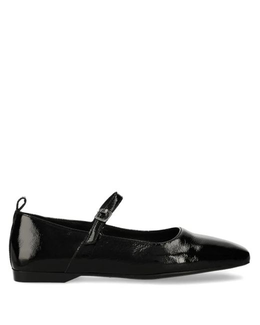 Vagabond Black Delia Patent-Leather Buckled Ballet Flats