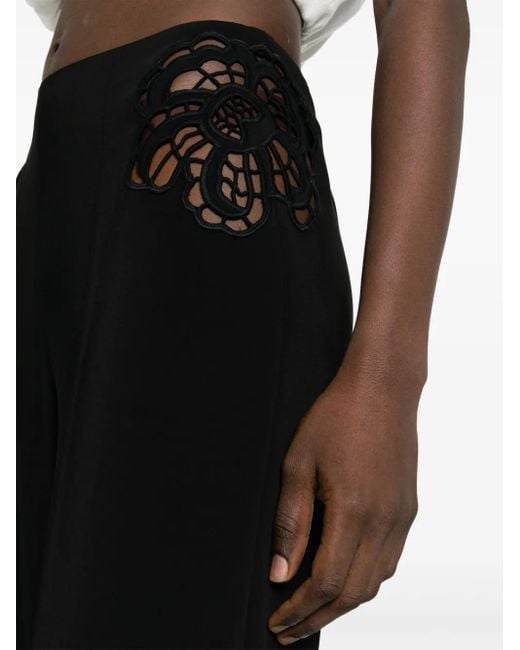 Stella McCartney Black Broderie-Anglaise Tailored Trousers