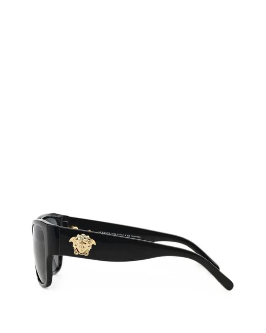 Versace Black Lunettes De Soleil Rectangulaire Medusa for men