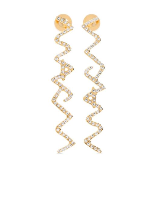 Marni White Logo Drop Earrings