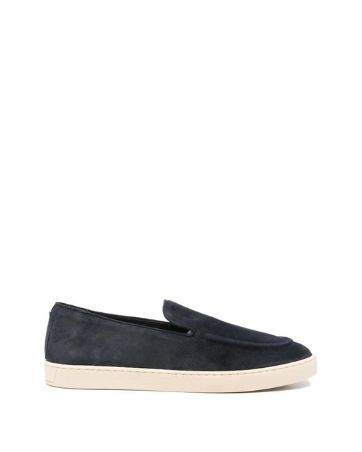 Canali Blue Mocassins En Daim for men
