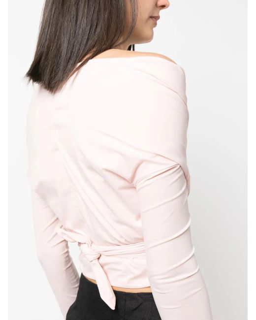Philosophy Di Lorenzo Serafini Pink Wraparound-Style Crop Top