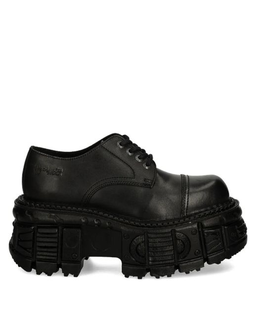New Rock Black 60Mm Lace-Up Platform Shoes
