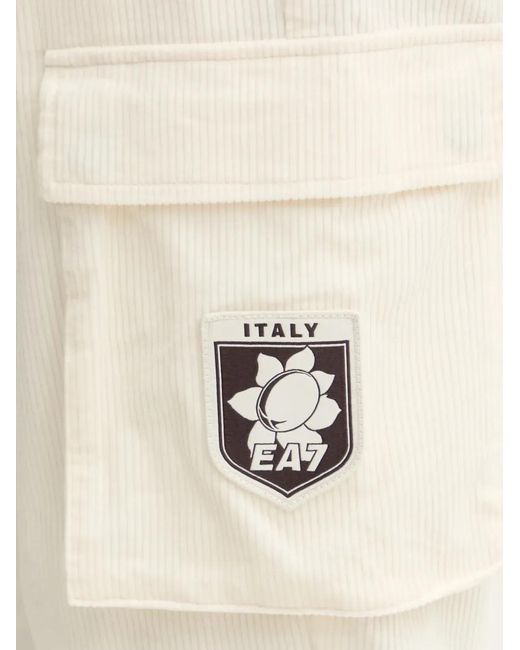 EA7 Natural Pantalon En Coton À Coupe Ample for men
