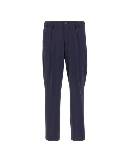 Devore Blue Belt-Loops Trousers for men