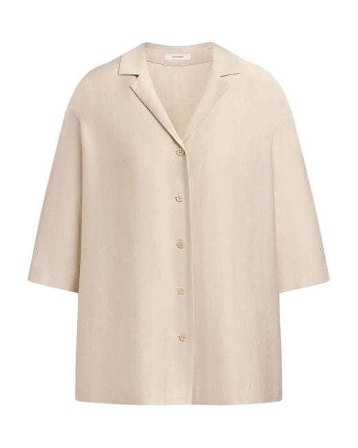 12 STOREEZ Natural Button-Front Short-Sleeve Shirt
