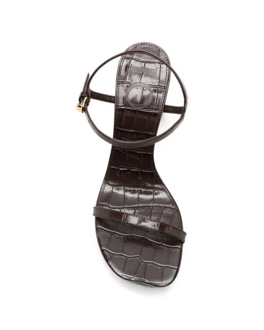 Loewe White Crocodile-Effect Heeled Sandals
