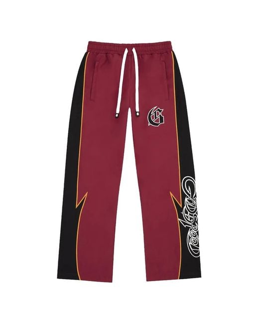Godspeed Red Panelled-Design Track Pants for men