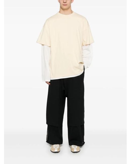 Y-3 Black 3-Stripes Open-Hem Track Pants for men