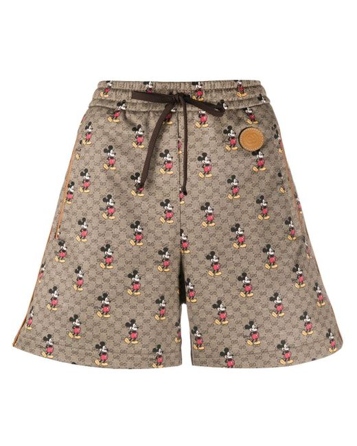 Pantalones cortos con estampado Mickey Mouse de x Disney Gucci de color Brown