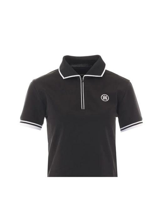 Amiri Black Ma Embroidered-Logo Polo Shirt