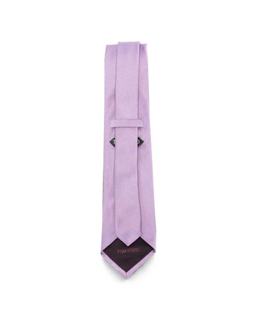 Tom Ford Purple Logo-Patch Tie for men