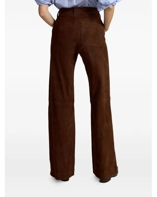 Polo Ralph Lauren Brown Beaton Suede Trousers