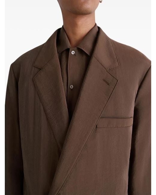 Lemaire Brown Double-Breasted Blazer for men