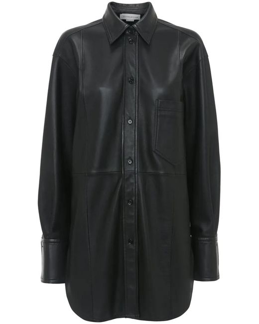 Victoria Beckham Black Leather Shirt