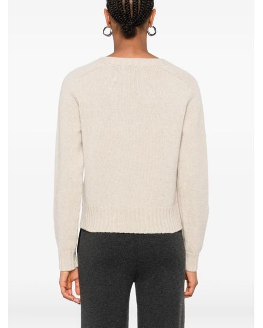 Eric Bompard ラウンドネック カシミアセーター Natural