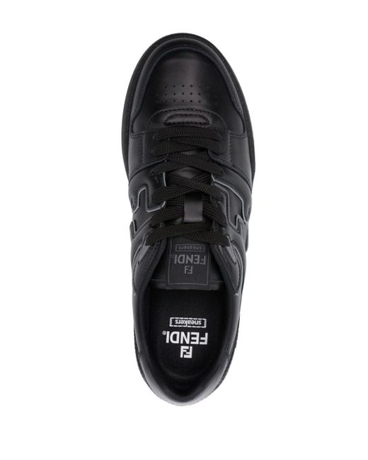 Fendi Match Leren Sneakers in het Black voor heren