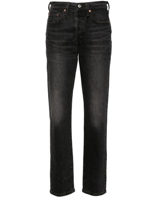 Levi's Black 501 Mid-Rise Straight-Leg Jeans