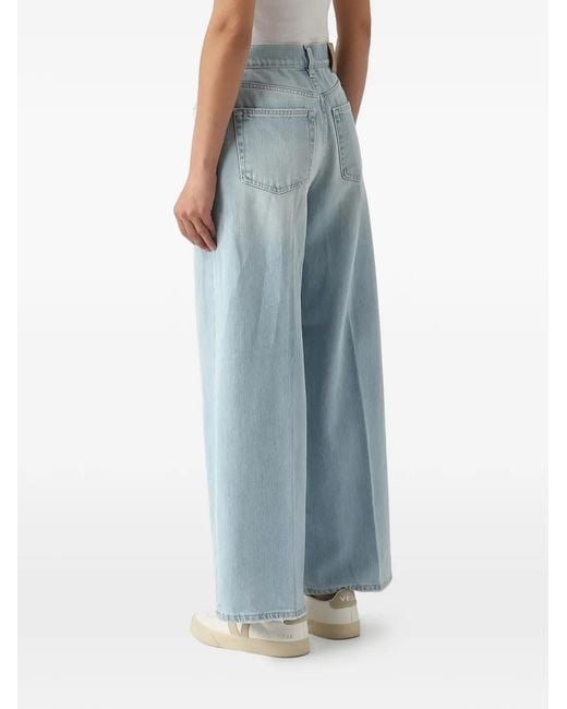PT Torino Blue Pressed-Crease Wide-Leg Jeans