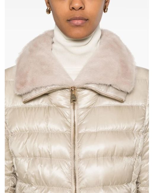 Herno Natural Faux-Fur Collar Coat