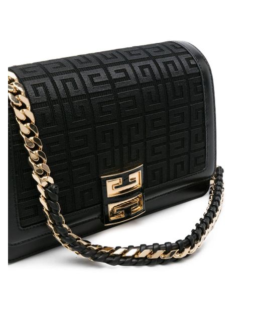 Givenchy Black Medium 4g-embroidered Shoulder Bag