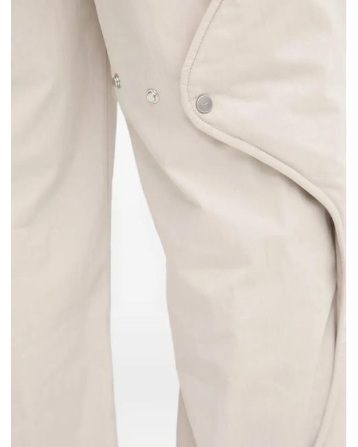 HELIOT EMIL White Curved-Panel Trousers for men