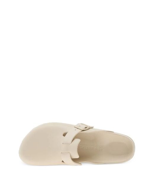 Birkenstock White Boston Mules