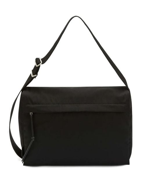 Jil Sander Black Large Soft Messenger Bag for men