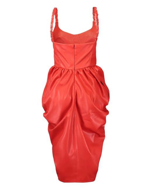 Stella McCartney Red Bustier Ruched Mini Dress