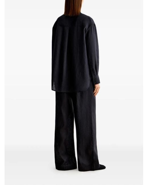 12 STOREEZ Black Drawstring Linen Trousers