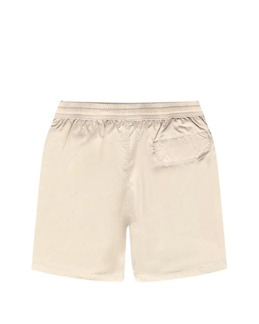 Eleventy Natural Logo-Embroidered Swim Shorts for men