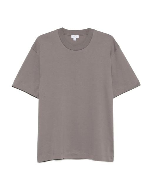 Sunspel T-Shirt Mit Rundem Ausschnitt in Gray für Herren