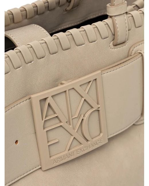 ARMANI EXCHANGE Natural Asv Logo Tote Bag