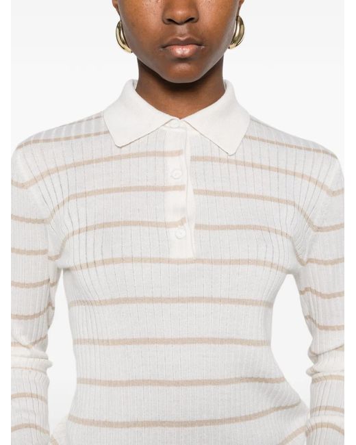 Max Mara White Striped Polo